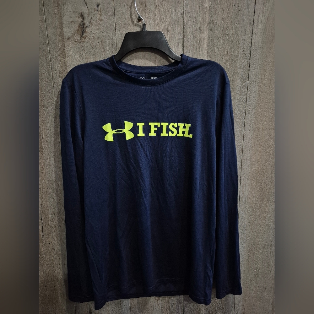 Under Armour IFISH Loose Heatgear Long Sleeve Shirt Men's (Size Small Navy)